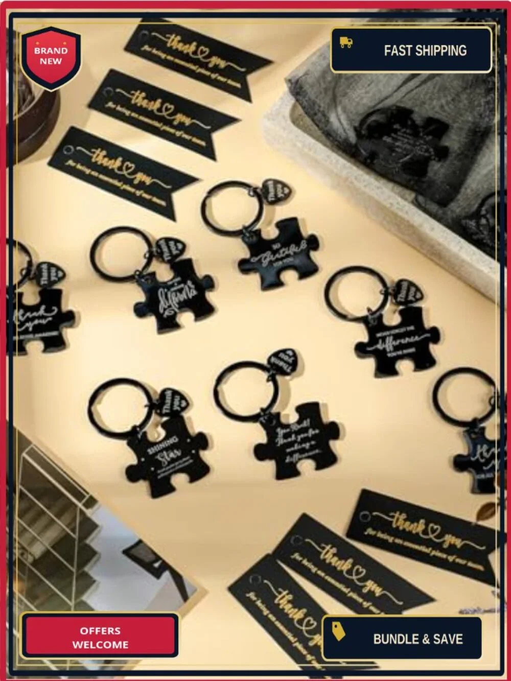 40 Inspirational Puzzle Piece Keychains Employee Appreciation Gifts